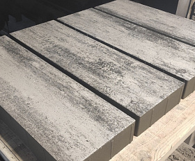 Пошаговая плита для дорожек 600х300х80 мм Серо-белая