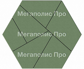 Тротуарная плитка Выбор Оригами Б.4.Фсм.8 80 мм Стандарт Зеленый