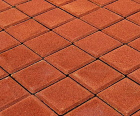 Тротуарная плитка Braer ЛУВР Квадрат 100х100х60 мм Красный