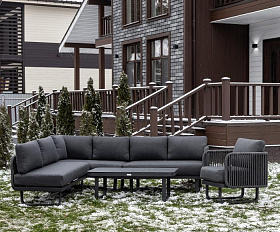 Лаунж-зона Adrian Royal Family с угловым диваном из алюминия