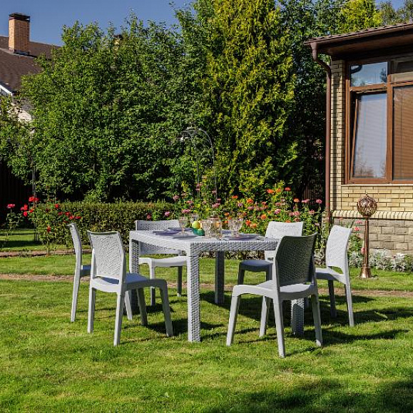 Обеденный комплект July M Royal Family из пластика, цвет светло-серый фото 3