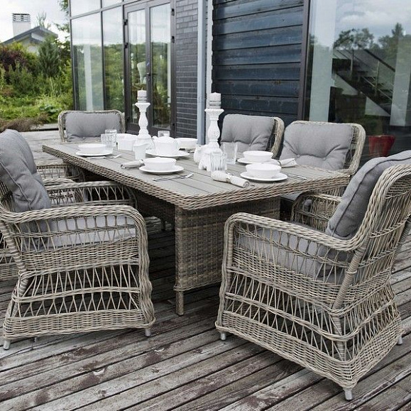 Обеденная группа Цесена 4SIS плетеная из искусственного ротанга фото 1