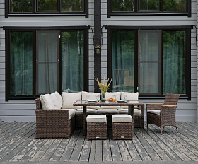 Угловой комплект Zorro Wood Royal Family из искусственного ротанга, цвет коричневый