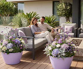 Кашпо Concretika Боул D80H45 Лаванда 300 6035