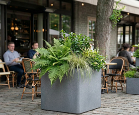 Кашпо TERRAFAKTURA Квадро 50x50x50 Базальт