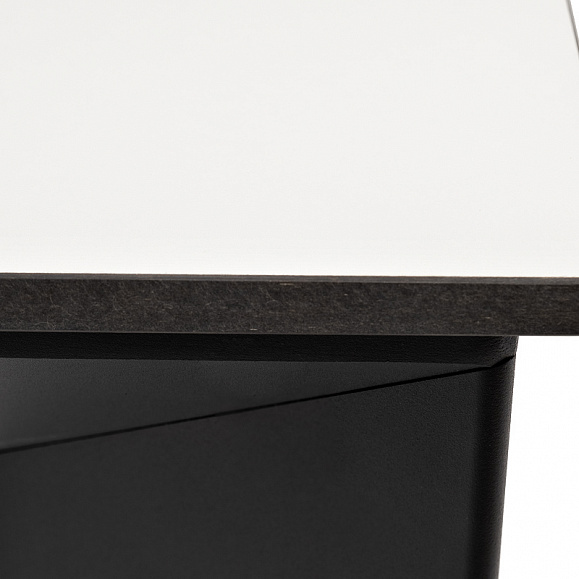 Венето обеденный стол из HPL 90х90см, цвет молочный, каркас черный фото 4