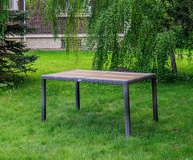 Обеденный стол Amelia Royal Family из искусственного ротанга 150 см, цвет серый