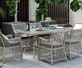 Обеденная Латте 4SIS группа плетеная, цвет бежевый