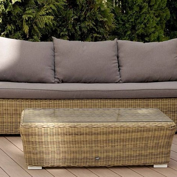Диван Капучино 4SIS из искусственного ротанга трехместный, цвет соломенный фото 2