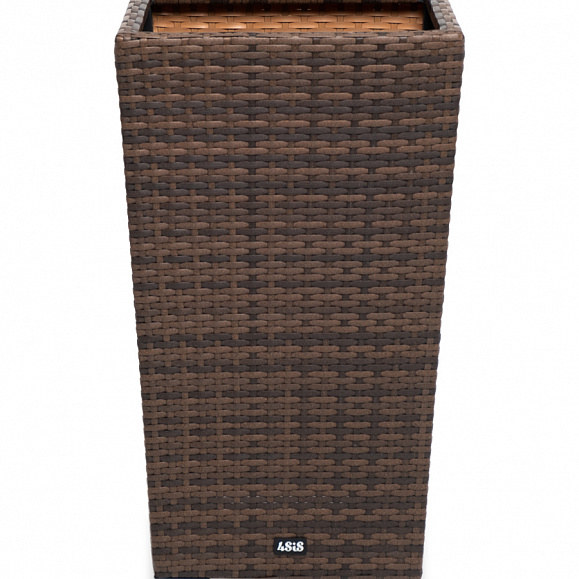 Капучино кашпо для цветов плетеное из искусственного ротанга, цвет коричневый фото 2