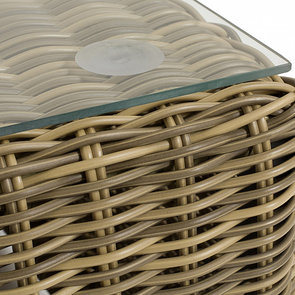 Капри журнальный столик плетеный, цвет соломенный фото 4