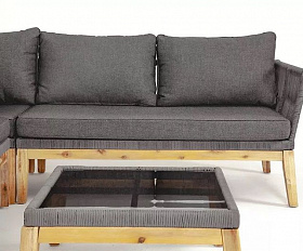 Лаунж-зона модульная Барселона 4SIS из роупа (веревки), каркас из акации