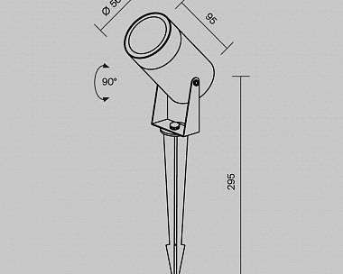Ландшафтный светильник Scope Maytoni O025FL-01B цвет Черный