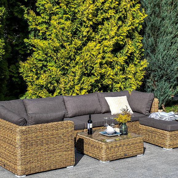 Лунго модуль диванный угловой с подушками, цвет соломенный (гиацинт) фото 4