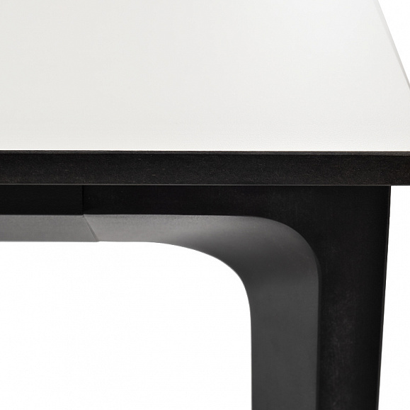 Малага обеденный стол из HPL 160х80см, цвет молочный, каркас черный фото 5