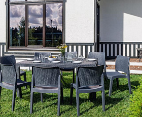 Обеденный комплект July L Royal Family из пластика, цвет графит