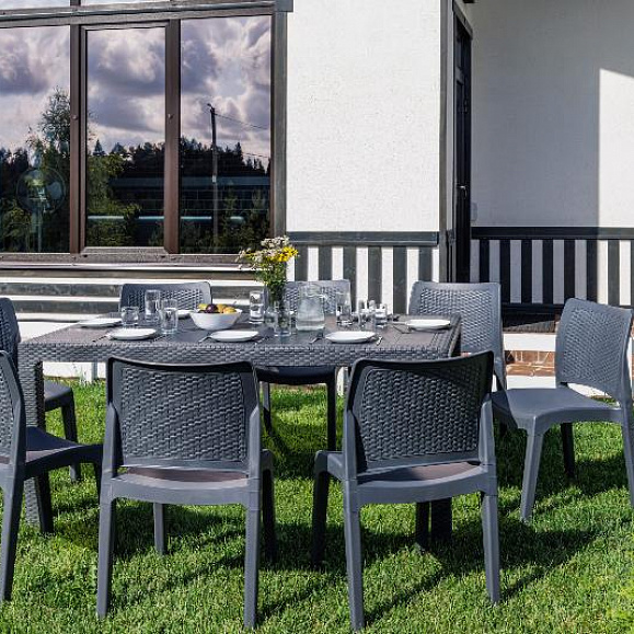 Обеденный комплект July L Royal Family из пластика, цвет графит фото 2