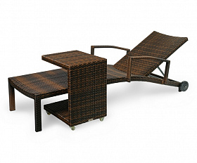 Плетеный шезлонг MILANO темно-коричневый Joygarden