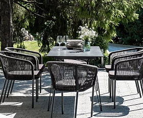 Обеденная группа Милан 4SIS из роупа (веревки), цвет темный