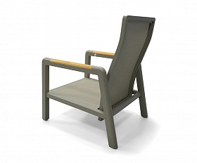 Бари кресло, каркас алюминий, цвет светло-серый