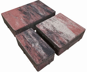 Тротуарная плитка Лидер 40 Провинция Color Mix 60 мм Родонит