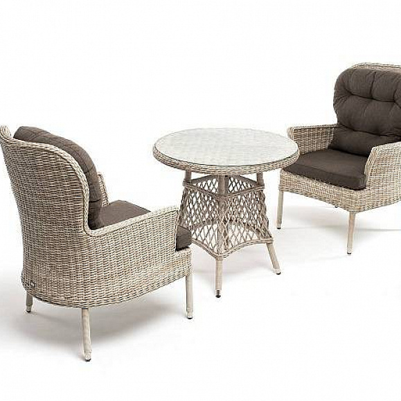 Кофейный Алиса 4SIS комплект из искусственного ротанга, цвет бежевый фото 2