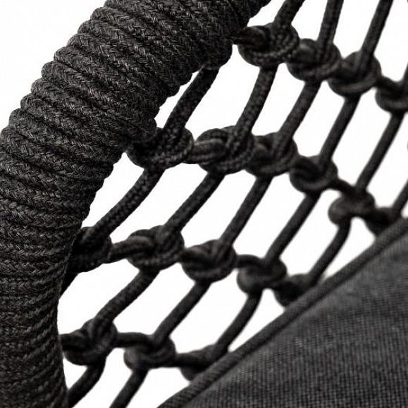 Кресло Канны 4SIS из роупа (веревки) узелкового плетения, основание дуб, цвет темно-серый фото 8