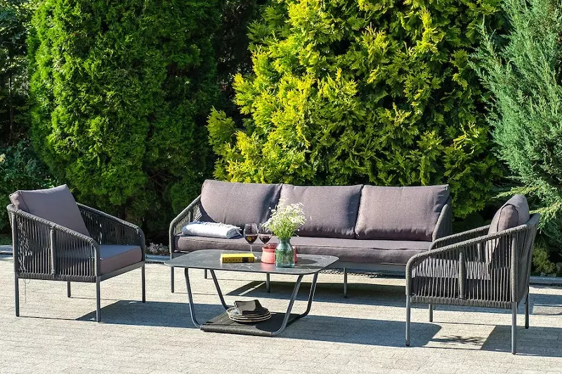 Диван трехместный Канны 4SIS из роупа (веревки), цвет темно-серый фото 5