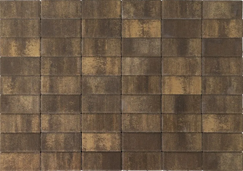 Брусчатка Braer Прямоугольник (кирпич) ColorMix 200х100х40 мм Каштан фото 1