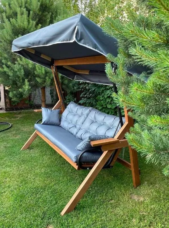 Качели Lyon Royal Family трехместные из лиственницы фото 3