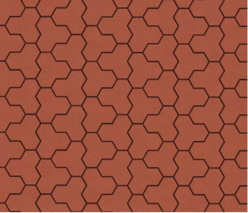 Тротуарная плитка Выбор Трилистник В.7.Ф.10 100 мм Стандарт Красный фото 1