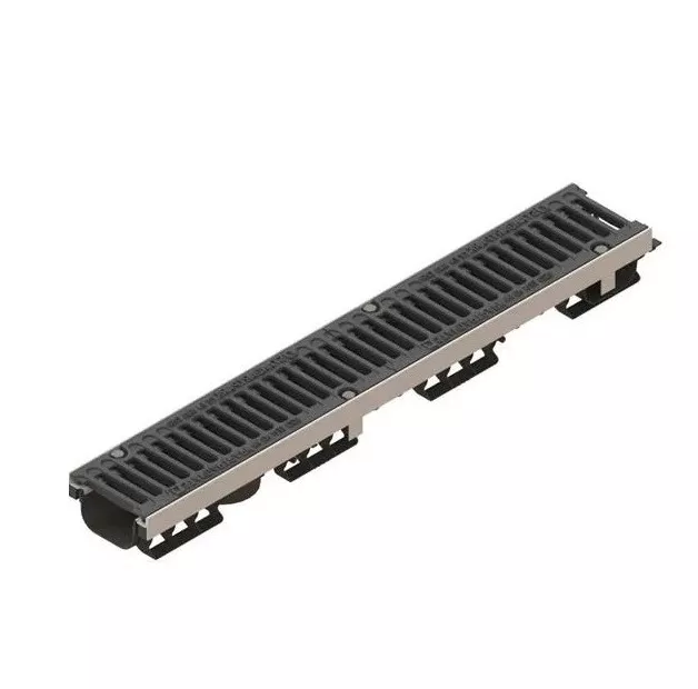 Лоток водоотводный Standartpark PolyMax Drive пластиковый с решеткой щелевой чугунной ВЧ кл. D (комплект) 0805034-М фото 1