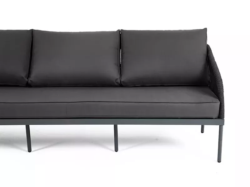 Диван трехместный Канны 4SIS из роупа (веревки), цвет темно-серый фото 4