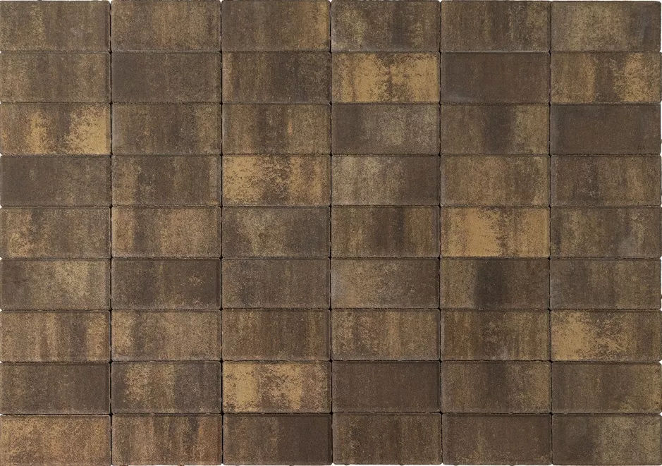Брусчатка Braer Прямоугольник (кирпич) ColorMix 200х100х60 мм Каштан фото 1