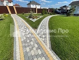 Проект "Лучезарный". Садовые дорожки в пейзажном стиле из тротуарной плитки Классико Туман