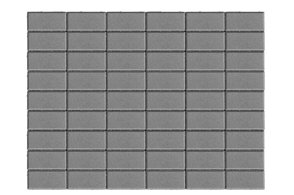 Брусчатка Прямоугольник 200х100х40 мм - Braer серый двухслойный фото 1