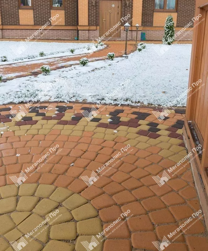 Тротуарная плитка Braer Классико круговая 60 мм. Янтарный фото 3