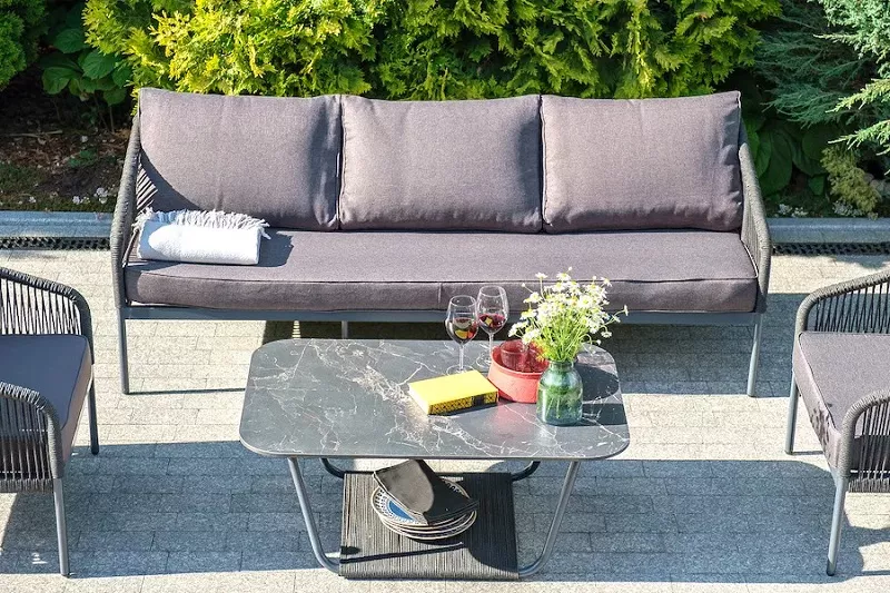 Диван трехместный Канны 4SIS из роупа (веревки), цвет темно-серый фото 6