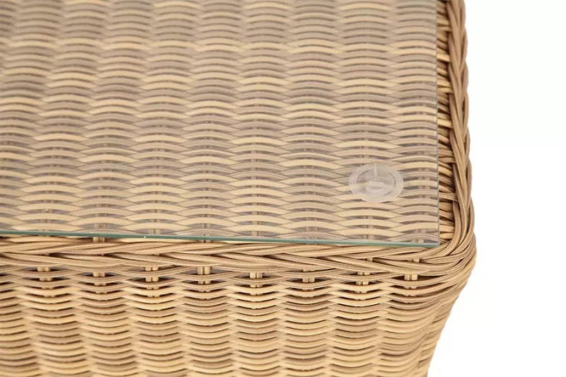 Журнальный столик Капучино 4SIS из искусственного ротанга, цвет соломенный фото 4