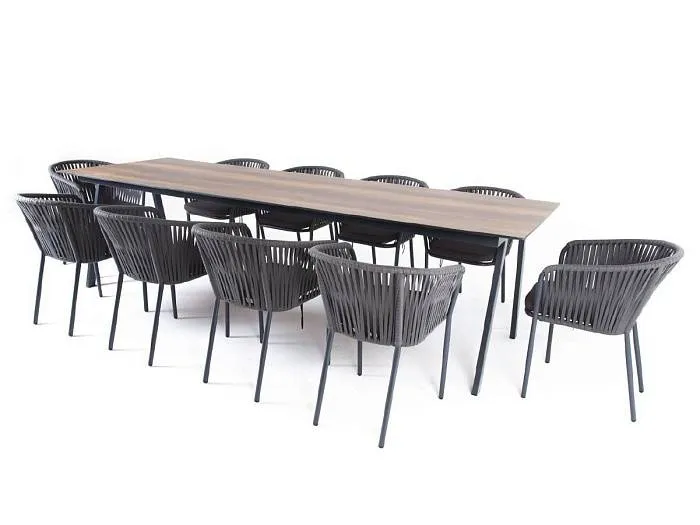 Обеденная Санта-Фе 4SIS группа на 10 персон, стол HPL, плоский роуп фото 2